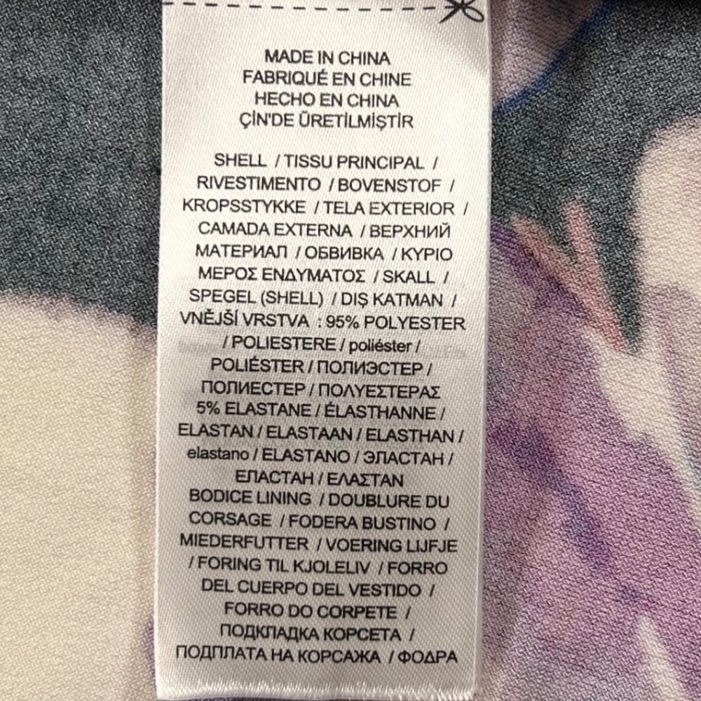 NWOT Lauren Ralph Lauren Floral Faux Wrap Dress Black Purple Coral Sz 8 KY Derby - Picture 9 of 10